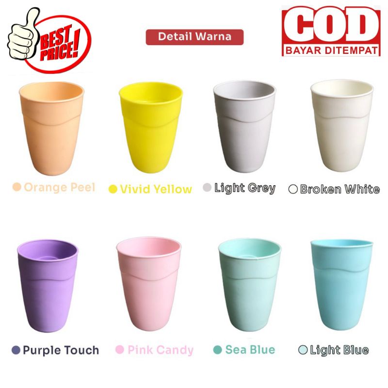 GELAS 400ML WARNA PASTEL GELAS KOPI GELAS TEH GELAS ES