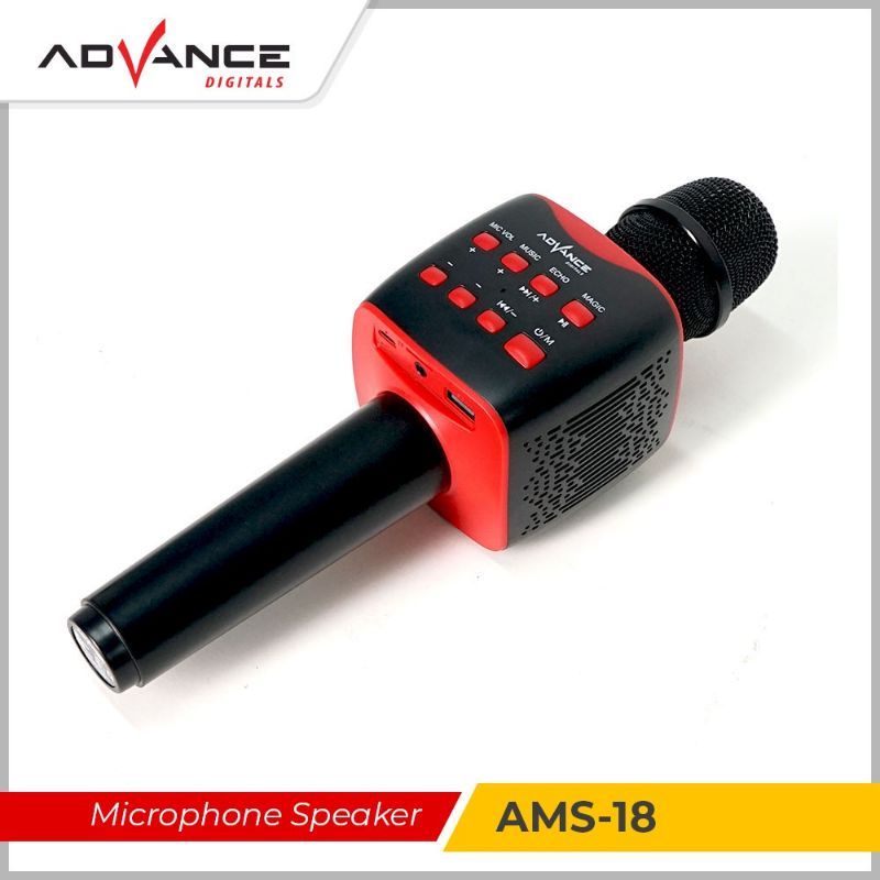 mic bluetooth karaoke advance ams 18 ams18