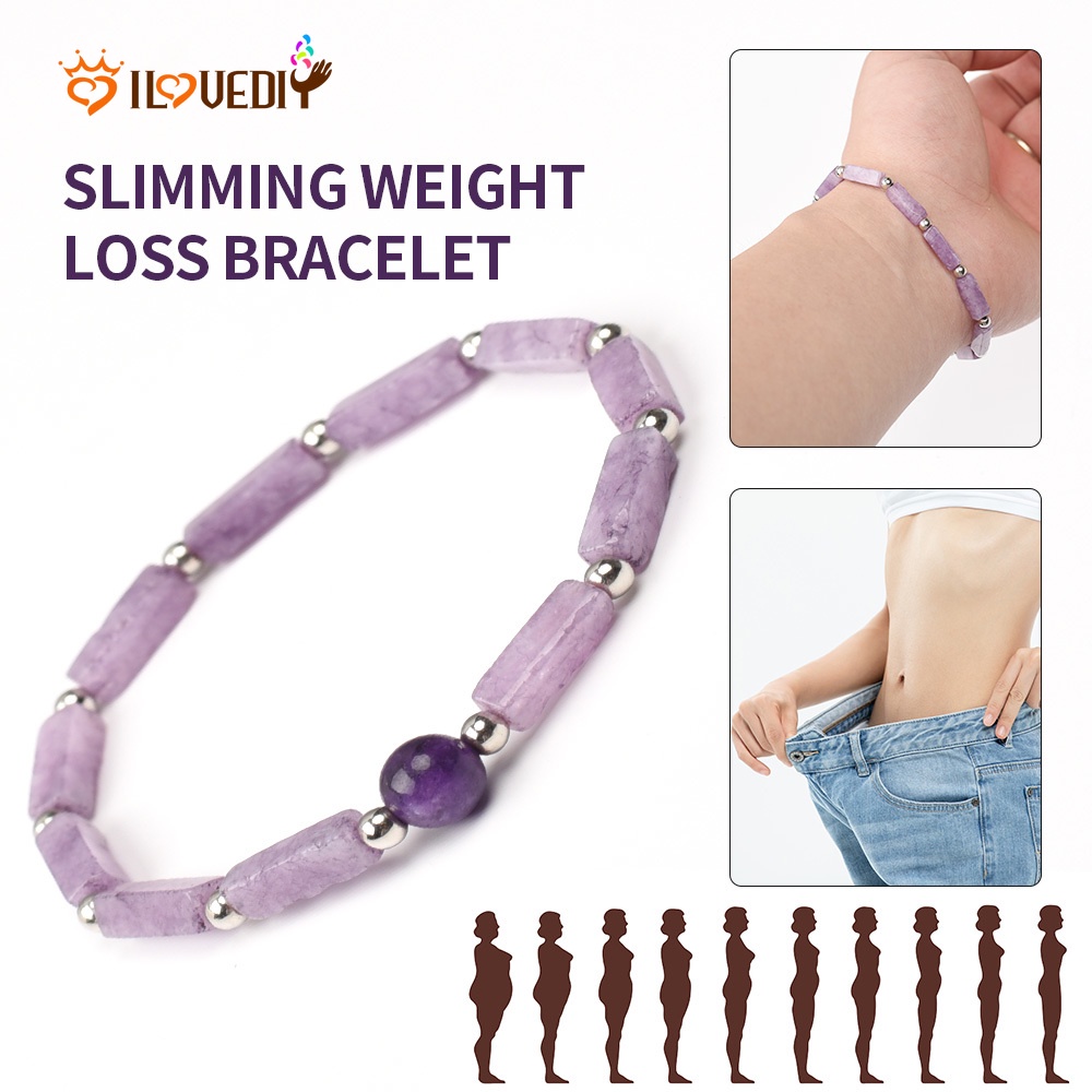 Gelang Manik-Manik Kristal Amethyst Stretch Untuk Wanita