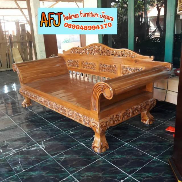 Bangku bale bale model kuku macan kayu jati pilihan