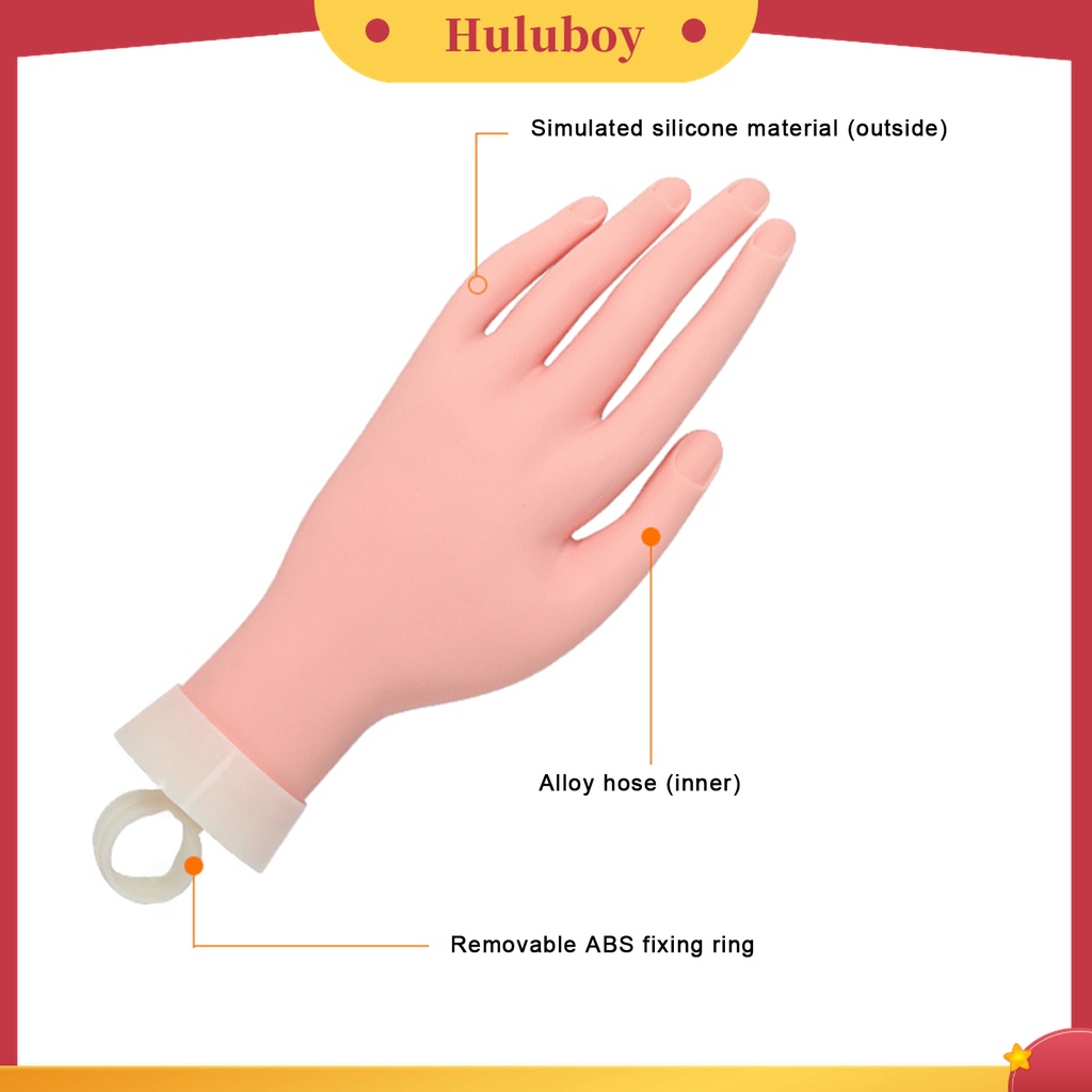 Huluboy Huluboy♡ Fl-147a Model Tangan Kiri Imitasi Bahan ABS Untuk Latihan Manicure Pemula