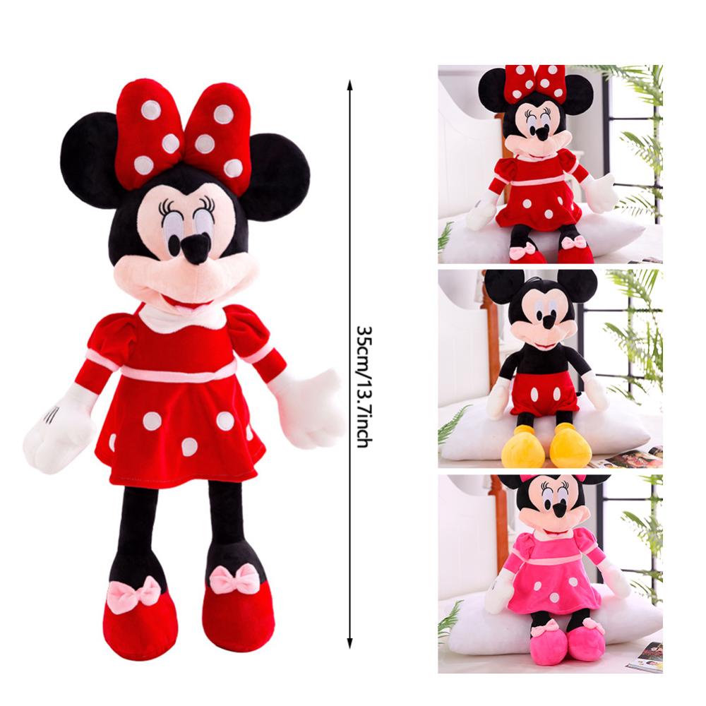 Timekey Mainan Boneka Stuffed Plush Mickey Minnie Mouse 35cm Untuk Hadiah Natalulang Tahun Anak Perempuan C8U6