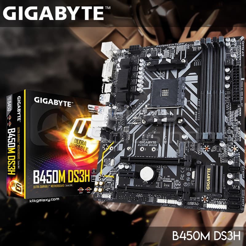 Gigabyte B450M DS3H (AMD AM4, B450, DDR4) Motherboard