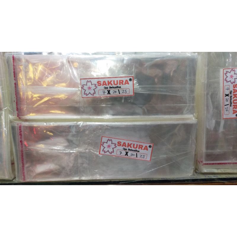 

Plastik OPP ukuran 7x20 ketebalan 25 micron isi 100pcs