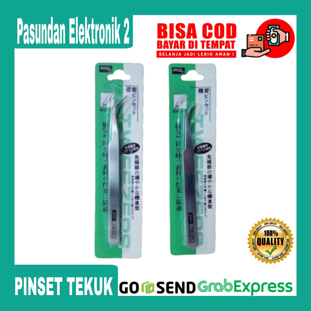 Pinset / Pingset / Twizer / Tweezer Benang Bengkok Stainless