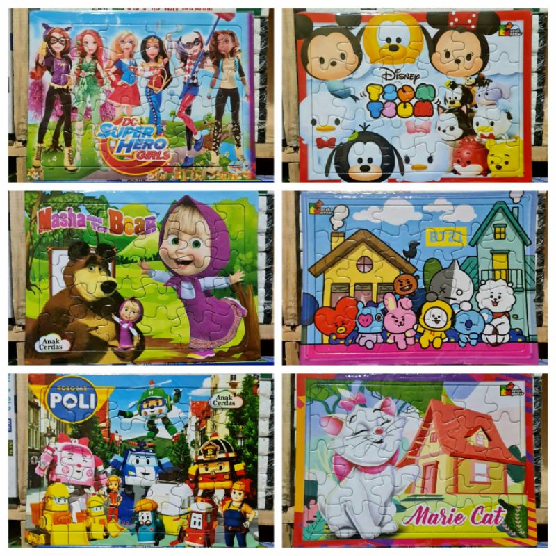 PUZZLE / PUZLE / PAZEL KARTON 30 KEPING MOTIF ANAK CEWEK - MAINAN EDUKASI ANAK