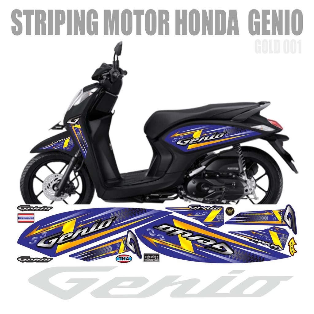 STRIPING MOTOR HONDA GENIO / HONDA GENIO VARIASI STRIPING GOLD 001 03
