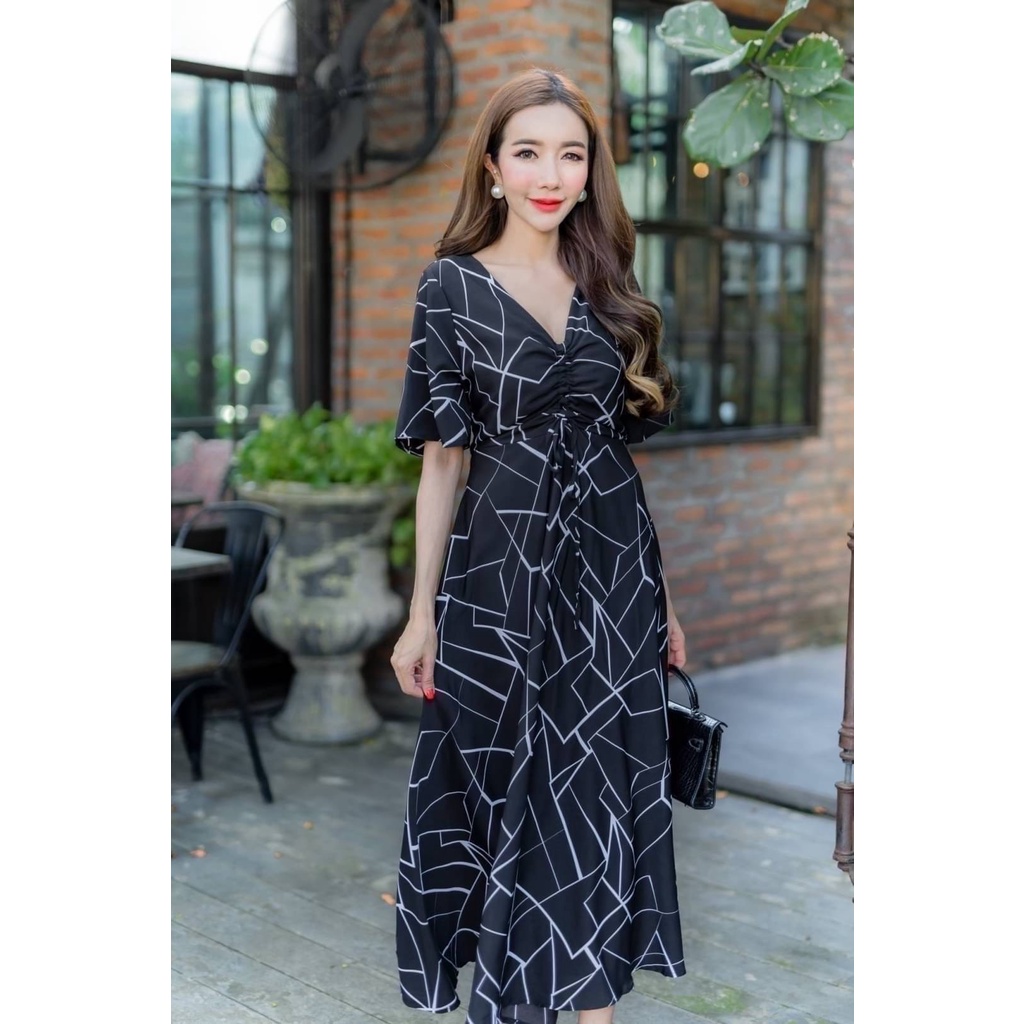 MAXI DRESS MOTIF / LONG DRESS FASHION WANITA IMPORT BANGKOK NOB