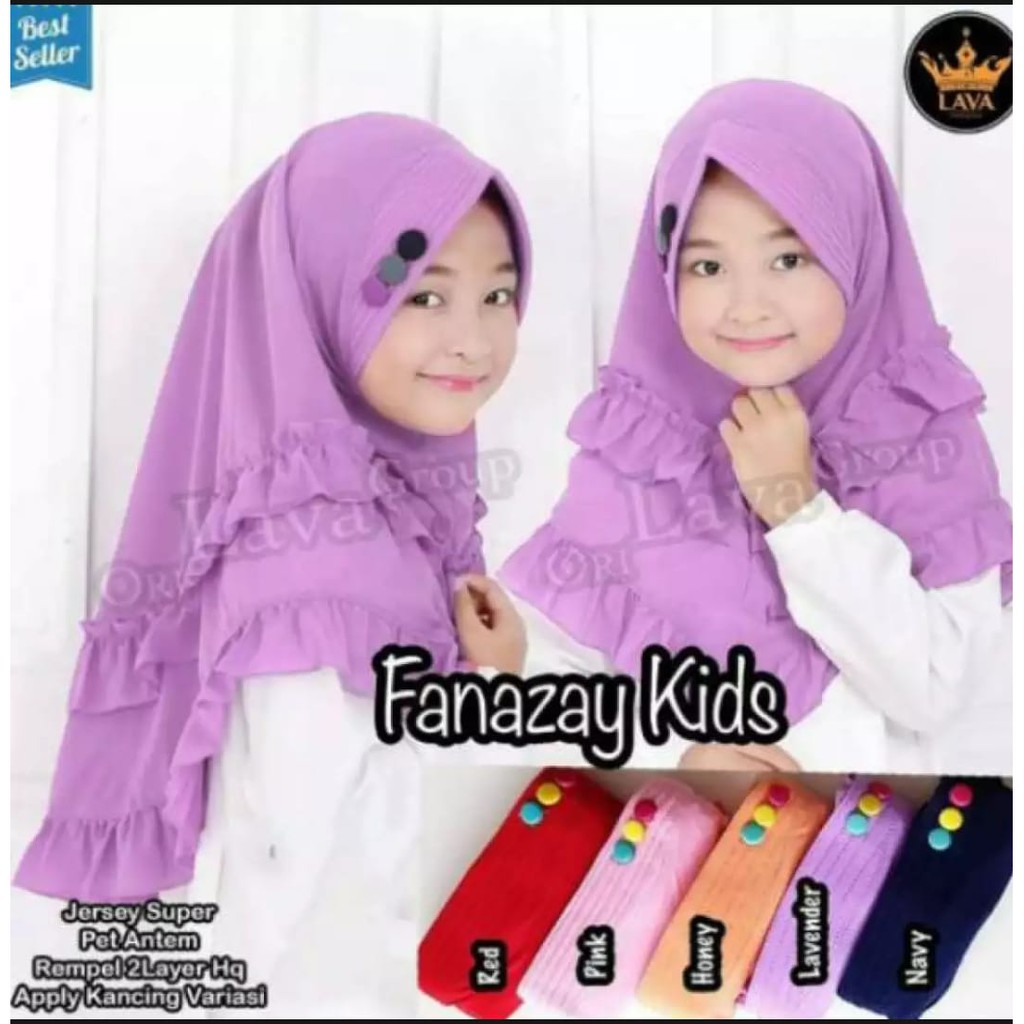 Jilbab Anak Rempel 2 Layer Usia 4-8 Tahun Bahan Jersey Terbaru Termurah / Alody's Collection