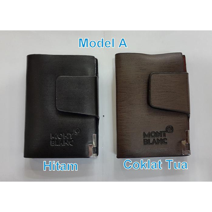 Promo Dompet/Tempat Kartu Mont Blanc Isi 24 Kartu - Best Seller - Model A Hitam