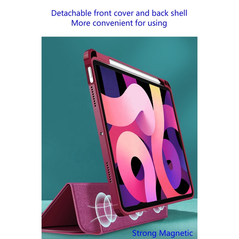 DETACHABLE MIKA FLIP CASE IPAD 10 / 9 / 8 / 7 IPAD PRO 10.5 / PRO 11 / PRO 12.9 / PRO M1 / PRO M2 IPAD AIR 5 / AIR 4 / AIR 3 IPAD MINI 6 With PENCIL HOLDER BISA DI LEPAS