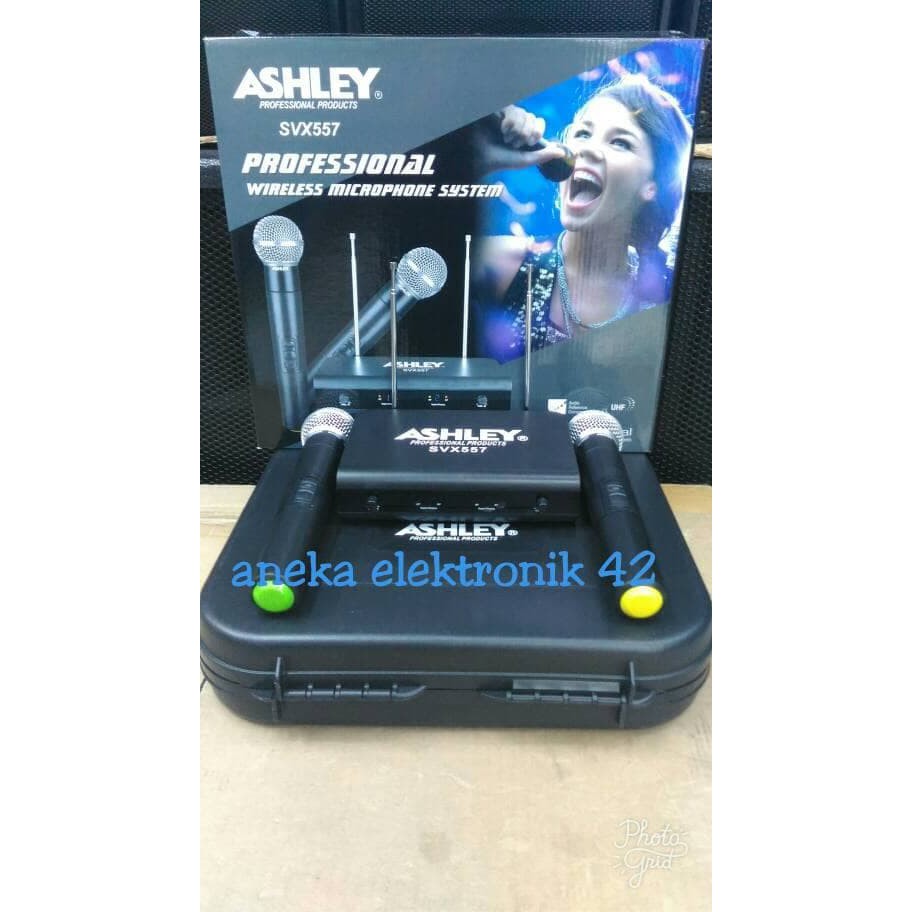 MIC WIRELESS ASHLEY SVX 557   MICROPHONE ASHLEY SVX 557 ORIGINAL 2mic
