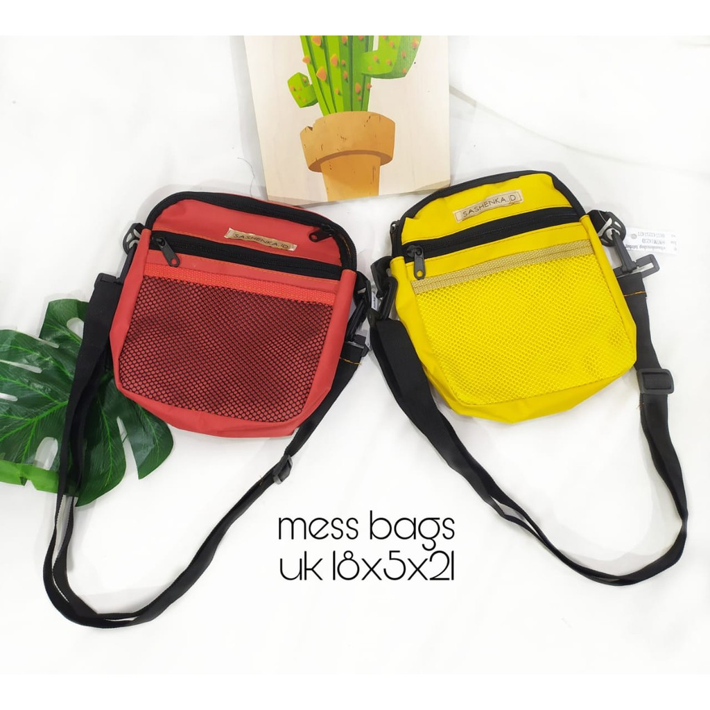 Mess Bag Trendy I Slingbag Pria On Color Candy Lab I Slingbag Mess Jaring Sashenka.Id Unisex (COD)