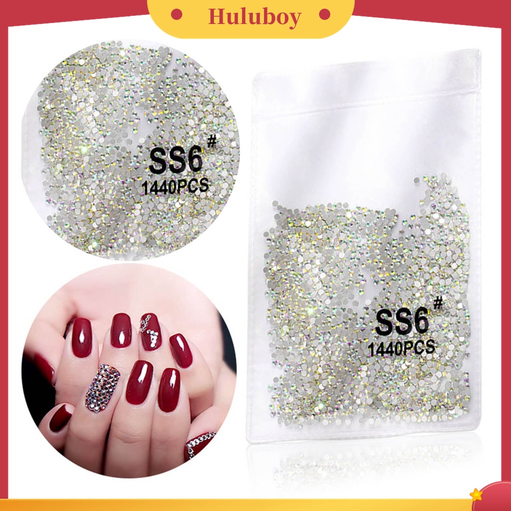 Huluboy Huluboy♡ 1440pcs Berlian Imitasi Transparan Alas Datar Untuk Dekorasi Manicure / Case Handphone DIY