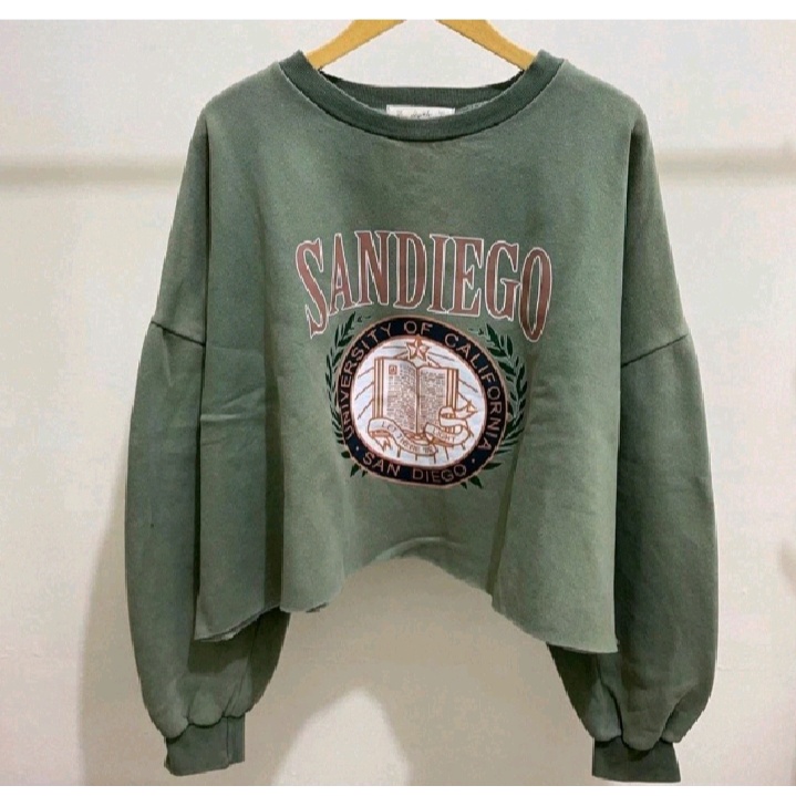 Sweater Crop Oversize Wanita Sandiego