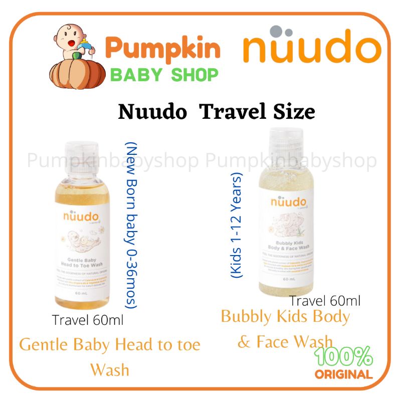 Nuudo TRAVEL SIZE / nuudo Gentle Baby Head To toe Wash / Nuudo Kids Bubbly wash