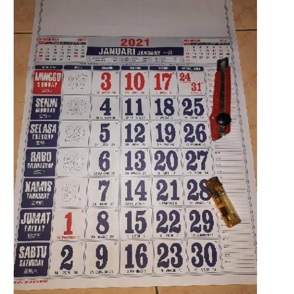 [READY STOCK] Kalender Dinding 2021 Ukuran 38 x 53 Besar