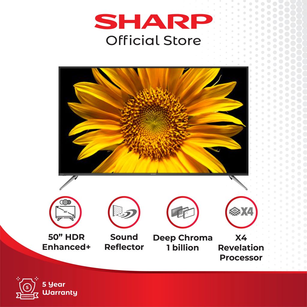 Sharp TV 4K Premium Android 4T-C50DL1X SHARP INDONESIA OFFICIAL SHOP