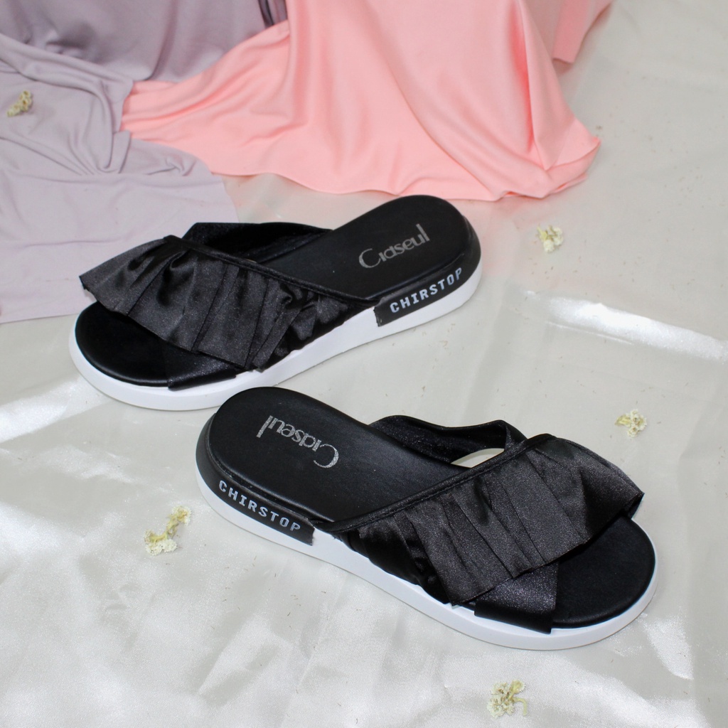 Free BOX Sandal Wanita Wedges Korean Style Elegant Sandal Cewek Model Kekinian Sandal Perempuan Fashionable NS6685