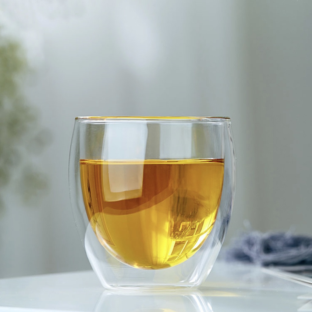 1 SET 2 PCS Gelas Kaca Double Wall 260 ml / Borosilicate Glass Double Wall / Gelas Cafe / Gelas Kopi