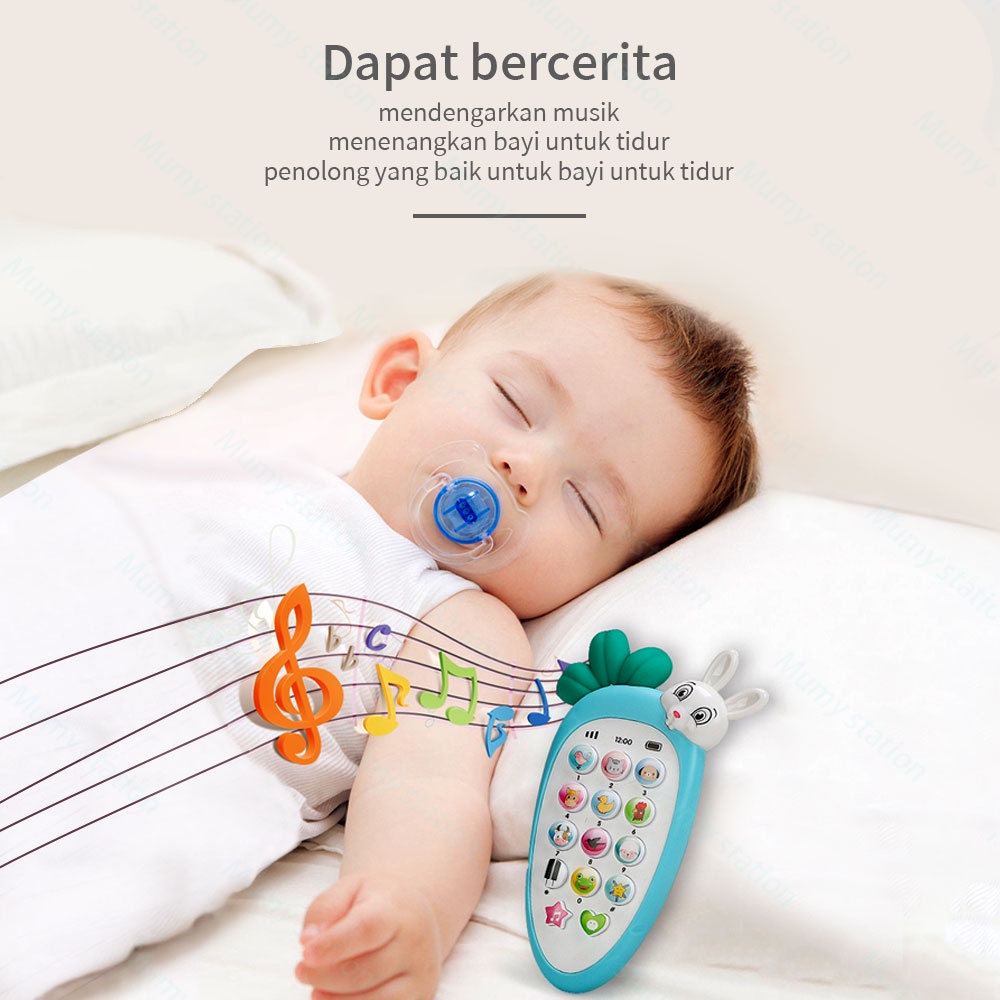 Mumystation Mainan Handphone bayi /Telepon Pendidikan Awal dengan Lampu Musik