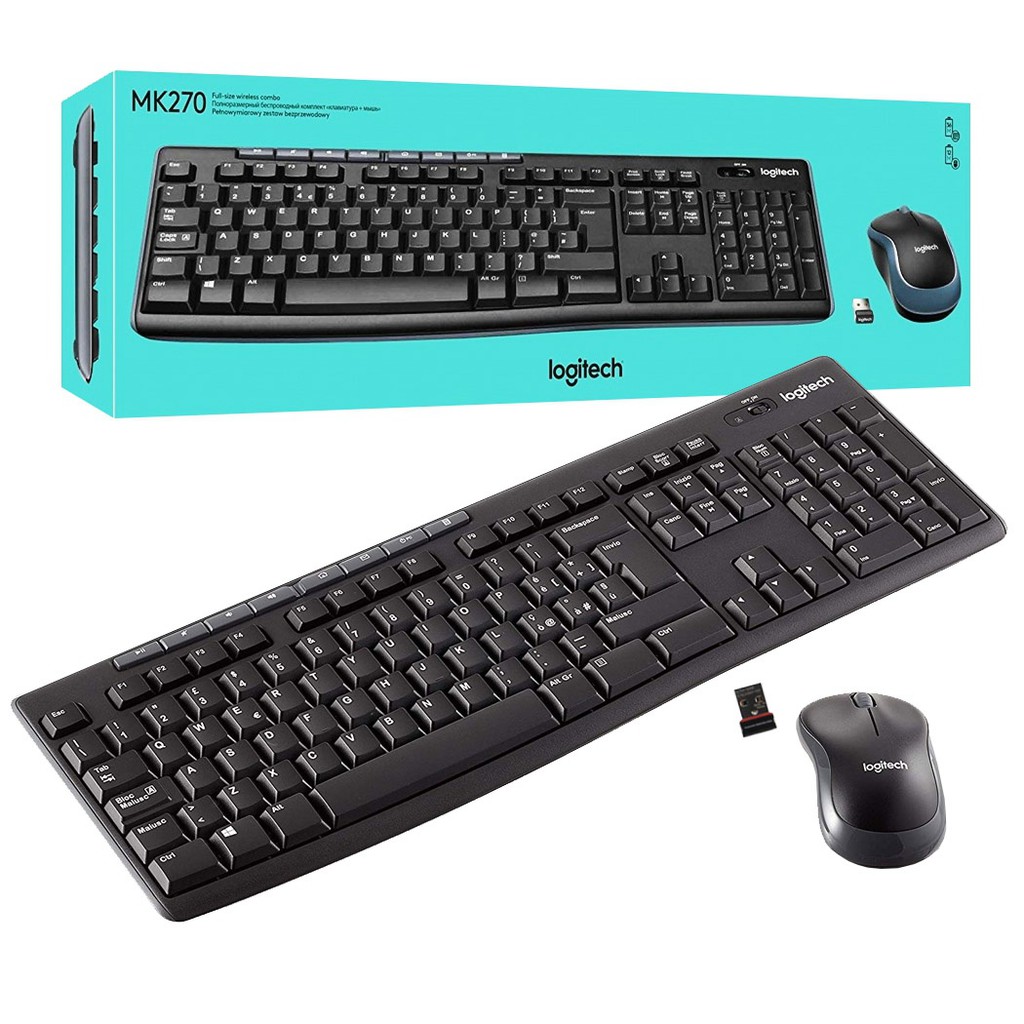 Logitech MK270 Wireless Keyboard + Mouse Original Garansi 1 Tahun