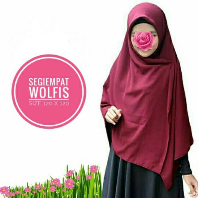 Segi empat Wolfis 120 x 120 segiempat syar'i wolpeeach segiempat square PROMO