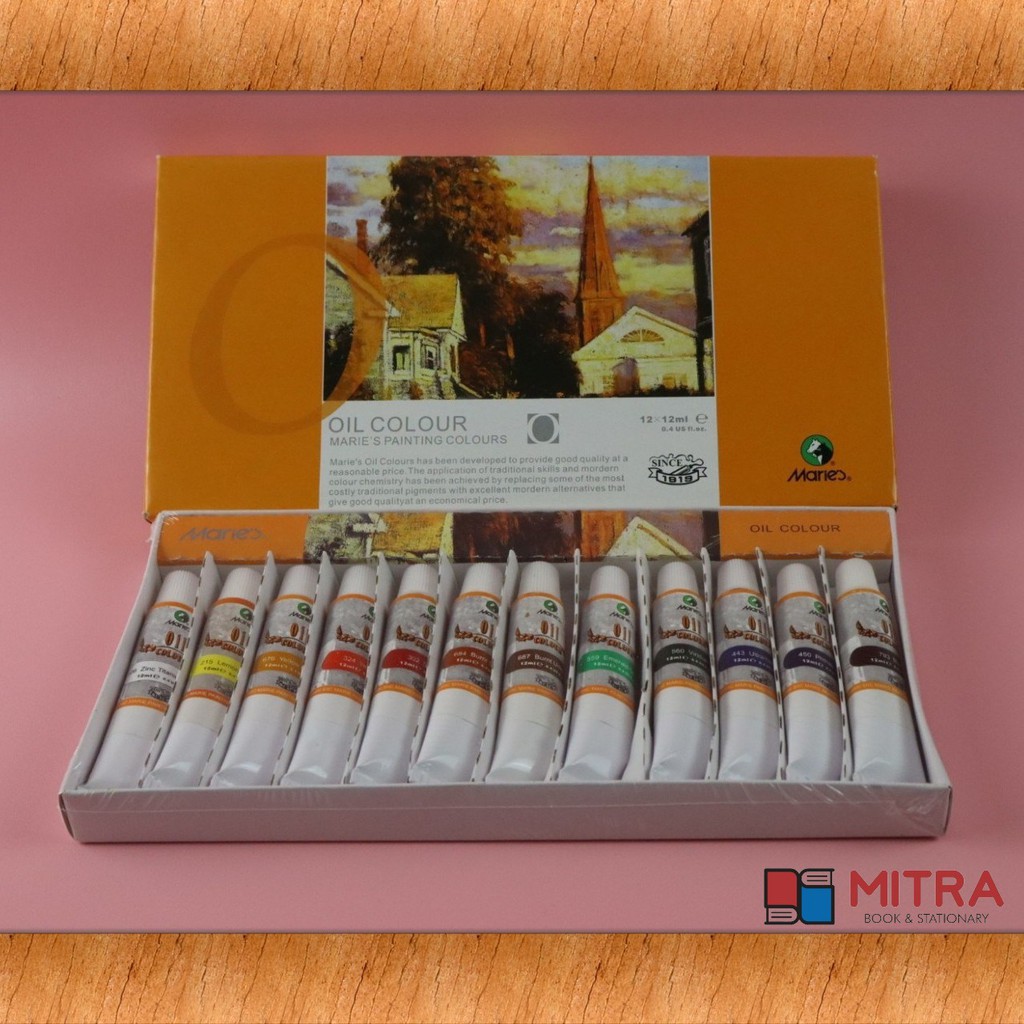 

Cat Minyak Oil Color Maries 12 ml x 12 Warna