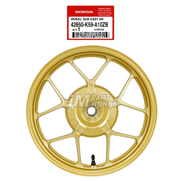 42650-K59-A10ZB Velg Racing Belakang Vario 125 150 LED 2015 - 2017 Gold Kuning Emas