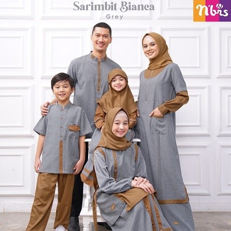 [SARIMBIT NIBRAS TERBARU 2021] BIANCA GREY COUPLE NIBRAS GAMIS KOKO