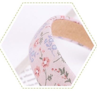 Bando Motif Bunga / Korean Style Headband Solid Color Flower Pattern Lattice Hairband Women Fashion