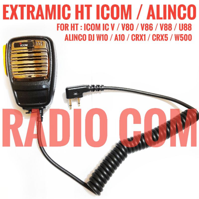 EXTRA MIC HT ICOM ALINCO MURAH / PTT MIC EXTRAMIC HT ICOM V8 V80 U80L V86 F3003 ALINCO CRX5 W10 A10