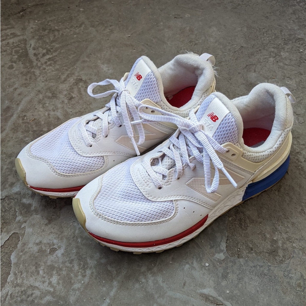 New Balance 574 Sport 'USA Flag' White/Red/Blue Marathon Running Shoes Second