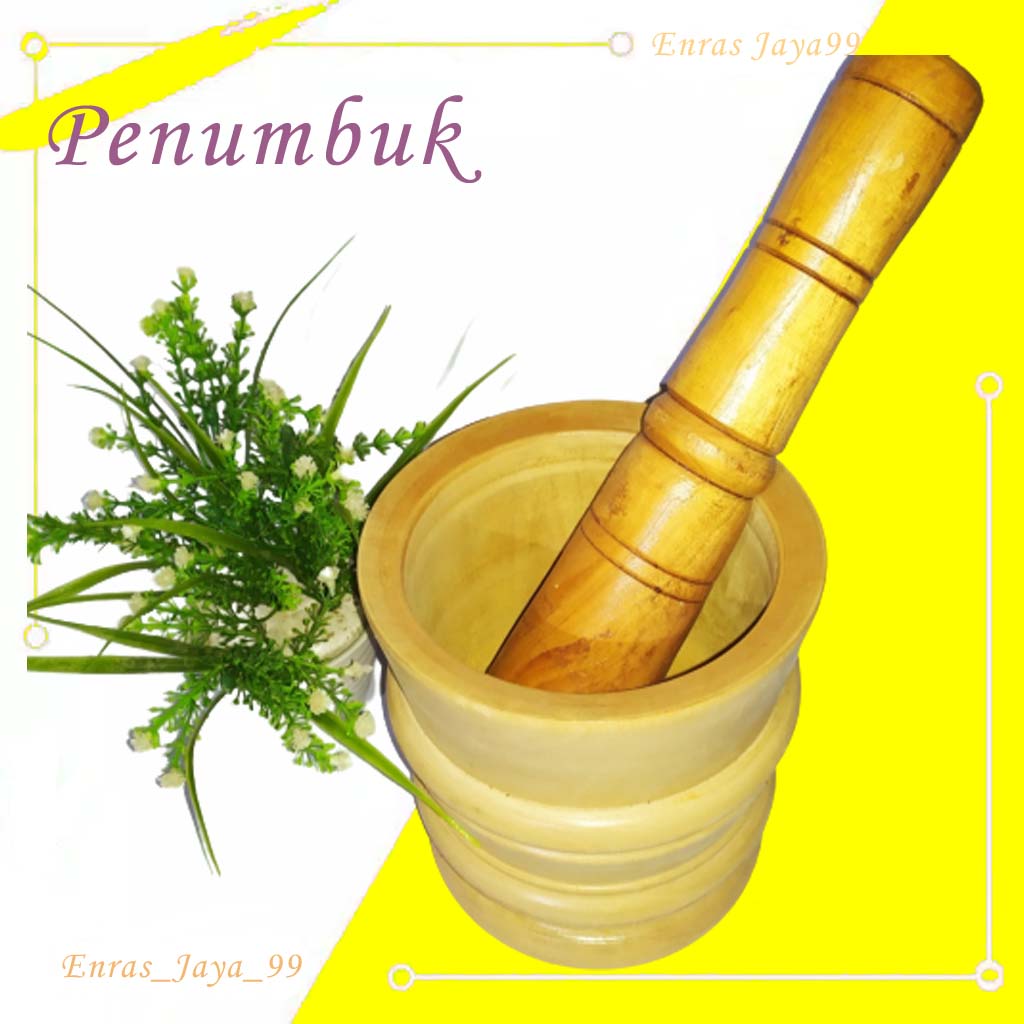 LUMPANG KAYU KECIL PENUMBUK OBAT KAYU LUMPANG PENUMBUK BUMBU - DEPLOK OBAT