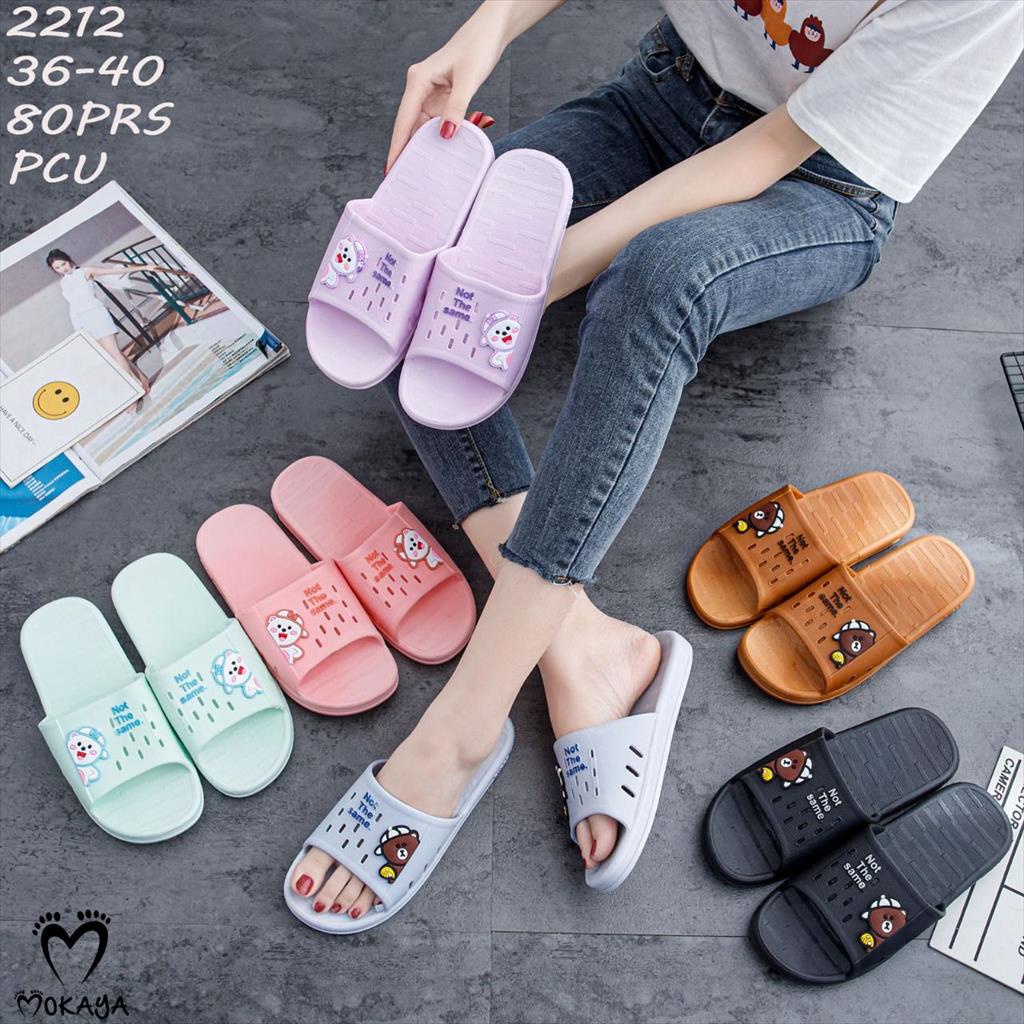 Sandal Slop Jelly Wanita Korea Ban Cony and Brown Cute Cantik Kekinian Import Mokaya / Size 36-40 (2212)