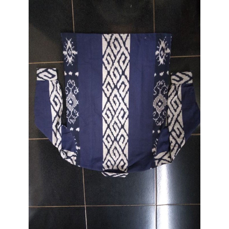 kemeja tenun motif toraja navy c1 original