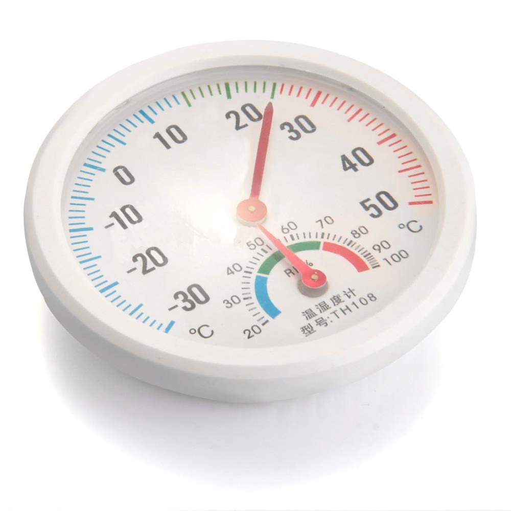 Anymetre Analog Thermometer Hygrometer Temperature Humidity Monitor - TH-108 - White