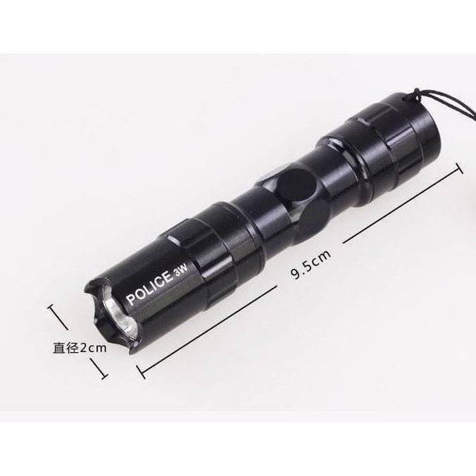 Jual Spesial Harga Senter Police 3W Mini Led Flashlight (Senter Polisi Lampu Led) - Hitam Murah | Shopee Indonesia