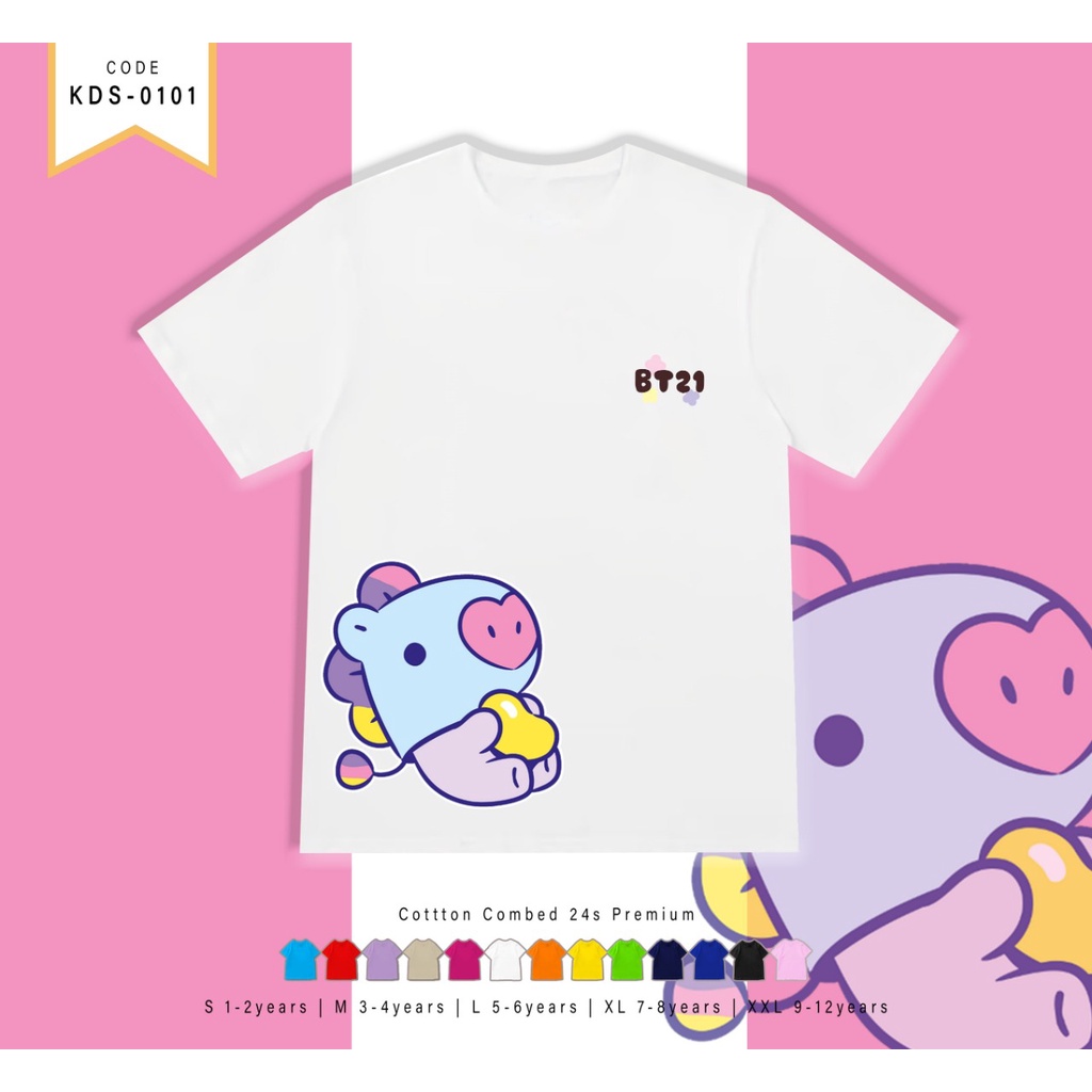 BAJU ATASAN ANAK SANTAI GAMBAR KARAKTER KPOP BIG SIDE / CUSTOM TEE TERMURAH