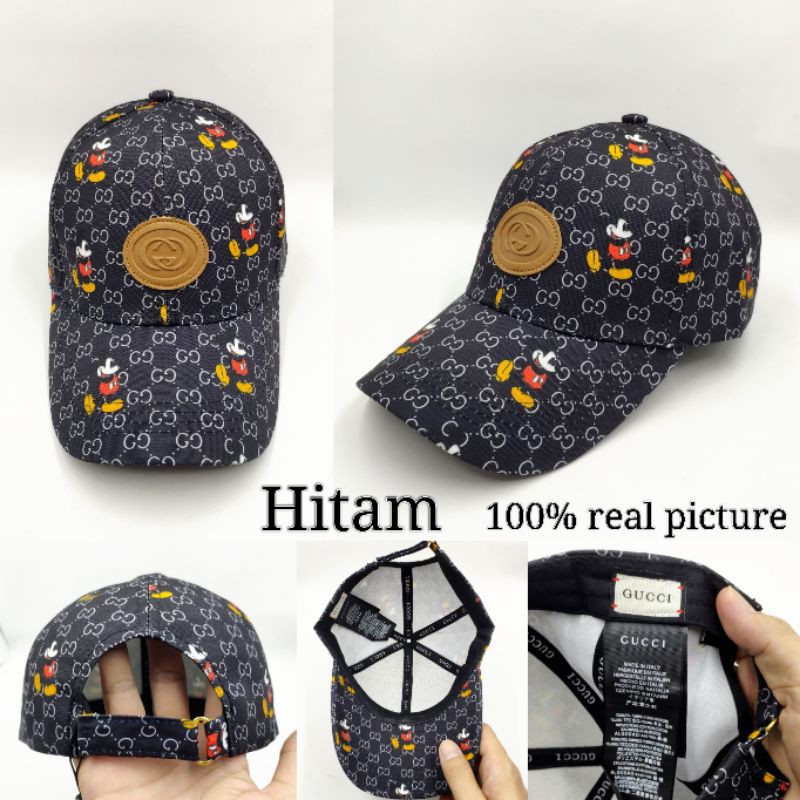 Topi Pria Wanita Cewek Baseball Cap Motif Print Import