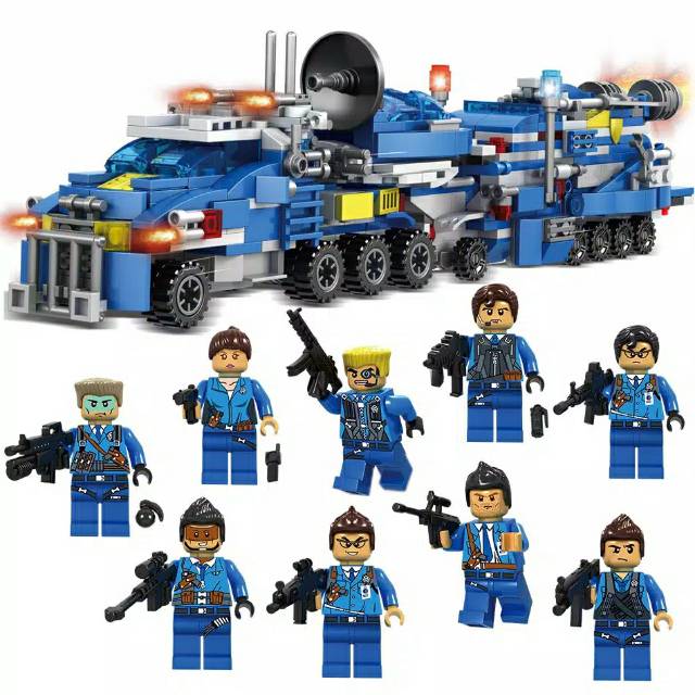 Lego not City police truck car station mobil polisi set mainan anak import