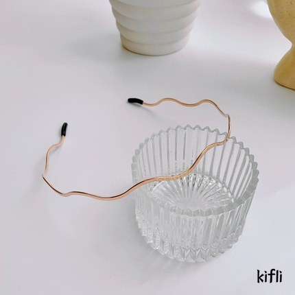 Korea Gaya Ikat Kepala Bergelombang Emas,Aksesoris Fashion