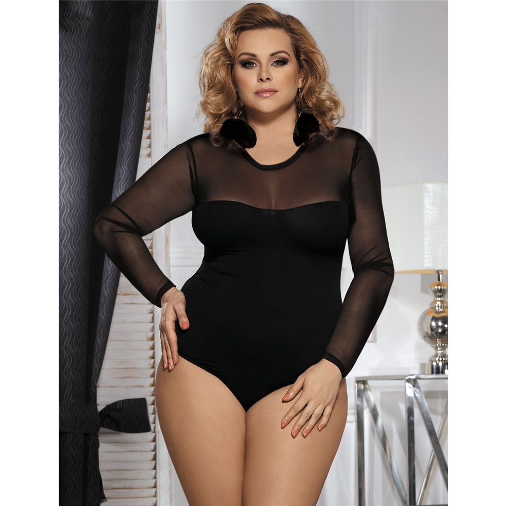 Lingerie Big Size Baju Tidur Sexy Bodysuit Jumbo Plus Size Teddy Hitam Black