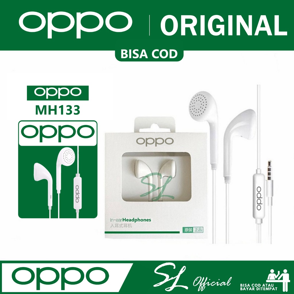 Headset OPPO ORI 99% With Mic Earphone Oppo MH133 ORI