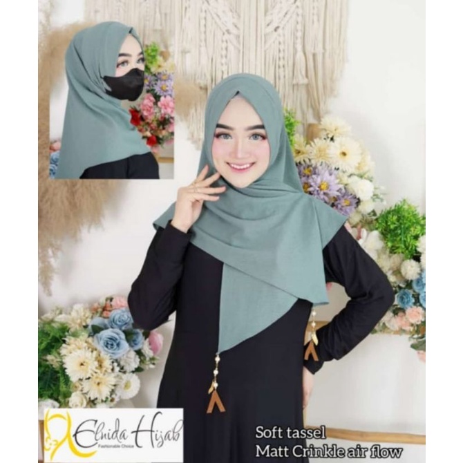 SEGITIGA INSTAN ELNIDA HIJAB || CRINCLE AIR FLOW