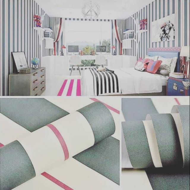 Store Wallpaper  Dinding Salur abu2  putih Shopee Indonesia