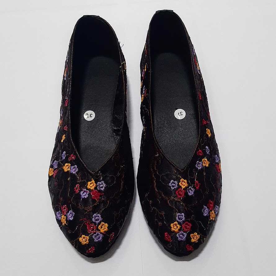 etnik fashion sepatu wanita flat slip on bordir