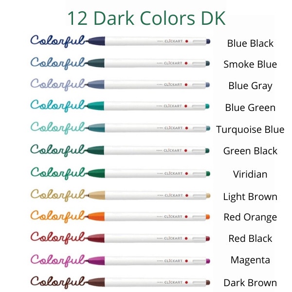 

Gaya Zebra Clickart Click Art 0.6Mm Marker Fine Liner 1 Set 12 Colors Hemat