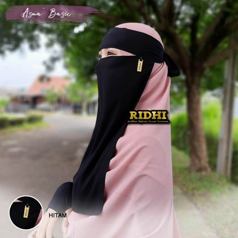 Jual Cadar Niqab Niqob Bandana Beddon Liontin Asma Basic Al Hidayah Sifon Jetblack Toko Ridhi 1749