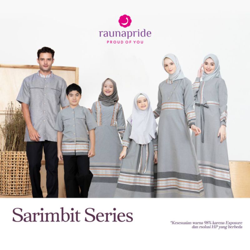Sarimbit keluarga rauna rgf rkf rrf rgaf rkaf 02 abu / baju couple keluarga / fashion muslim / gamis